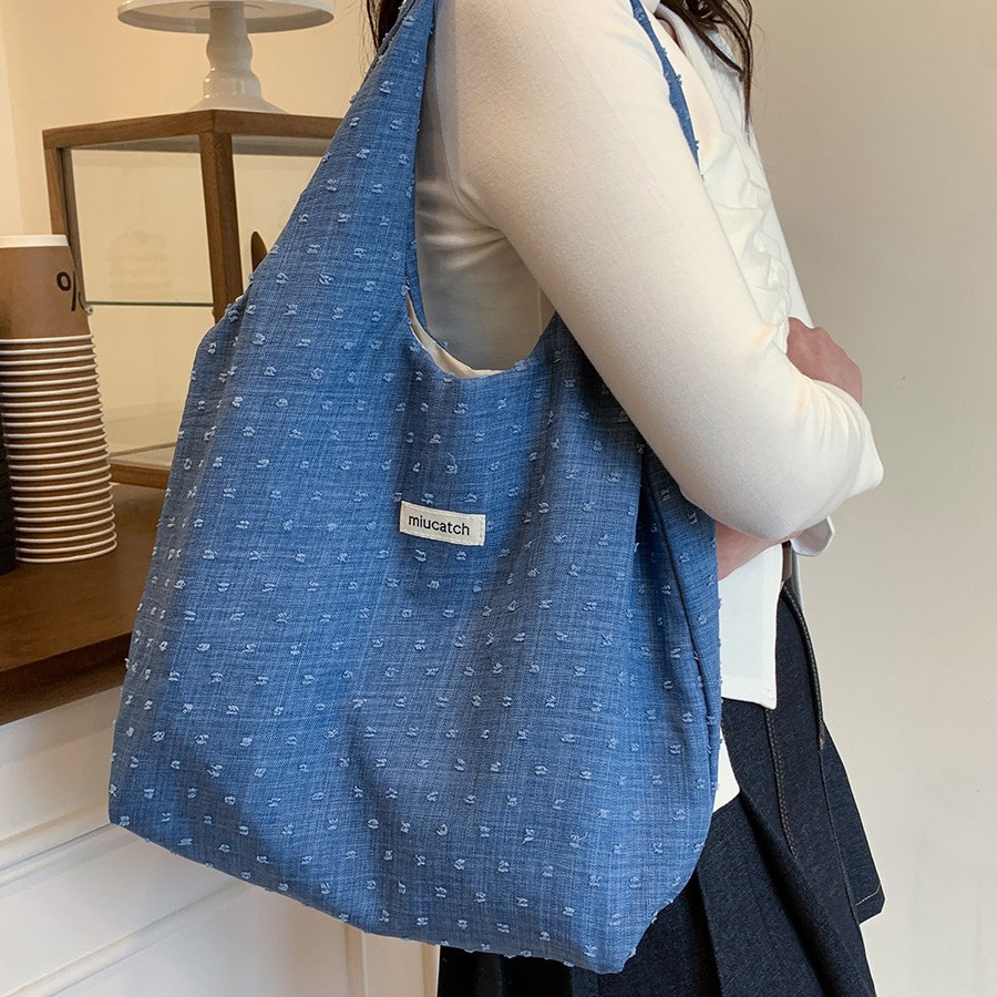 Fashionable, fresh and sweet cloth bag, laid-back vest bag, versatile large-capacity single-shoulder bag, hand-held shopping bag Specification drawing