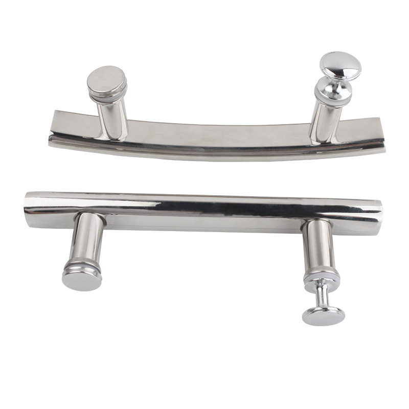 Thickened 304 stainless steel shower room handle, shower room glass sliding door handle, handrail hole spacing 145mm details Picture