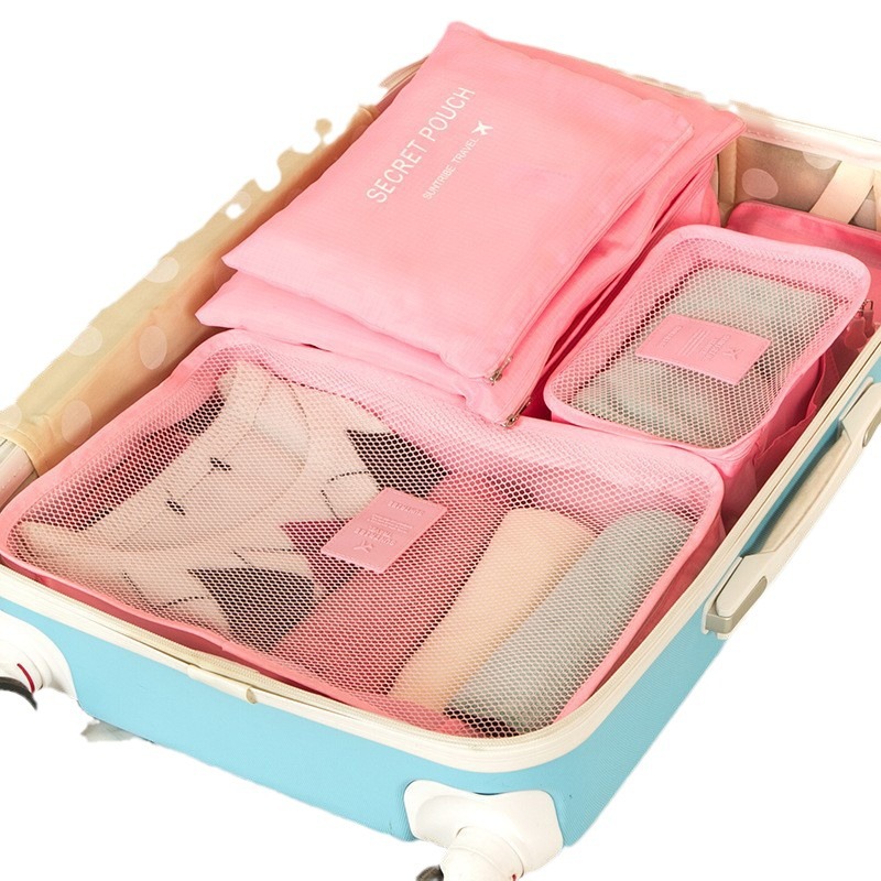 Korean version travel storage bag six-piece set, waterproof clothing organization bag, travel storage bag, small version storage bag six pieces Item Picture