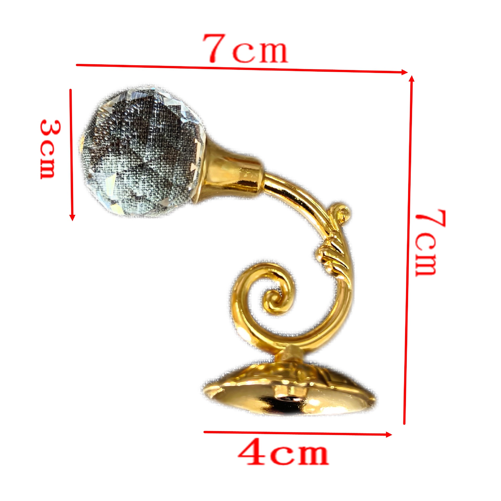 Cross-border fashion curtain hooks, door and window hooks, European alloy crystal hooks, coat and hat hooks, bath curtain hooks, factory direct sales Item Picture