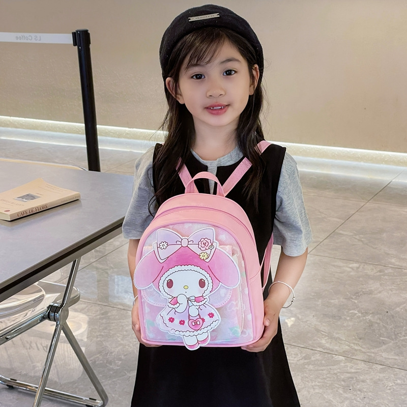 The new children's schoolbag for the kindergarten is stylish and sweet. It features a Japanese-style Kuromi Meletti cartoon children's backpack full figure