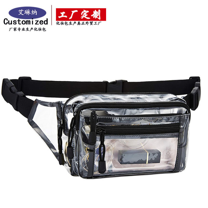 Cross-border transparent PVC waist bag, large-capacity toiletry bag, outdoor travel multi-layer waterproof storage bag processing and customization Application Scenario