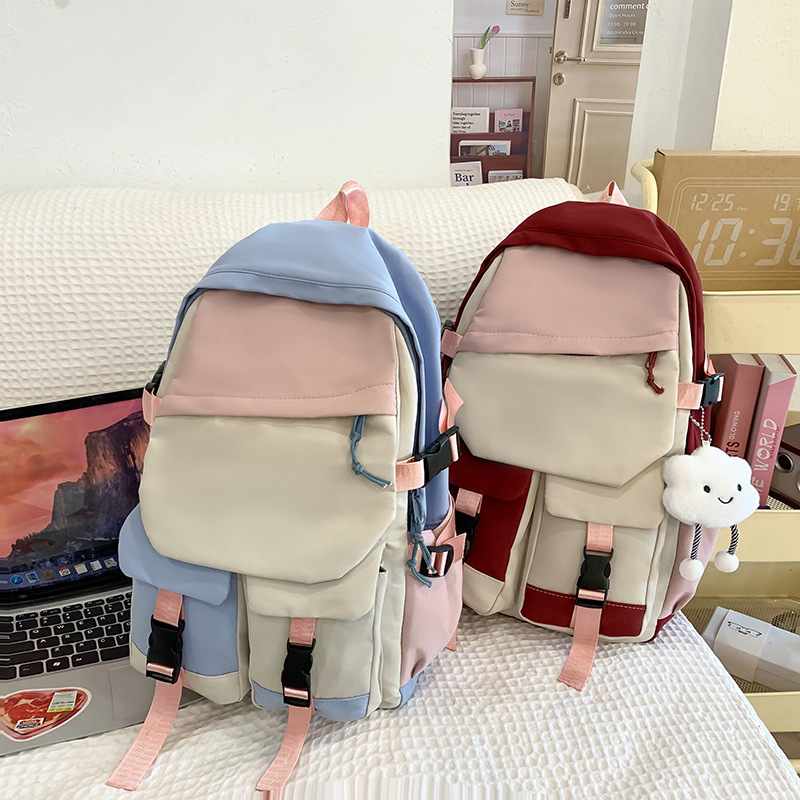 Japanese-style simple and high-appearance-level schoolbag for girls, ins forest-style schoolbag, large-capacity backpack for college, junior high and senior high school students full figure