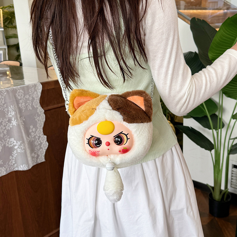 New BaByThree baby, three-year-old maneki Neko zipper bag, plush blind box, trendy plush toy doll, cross-border details Picture