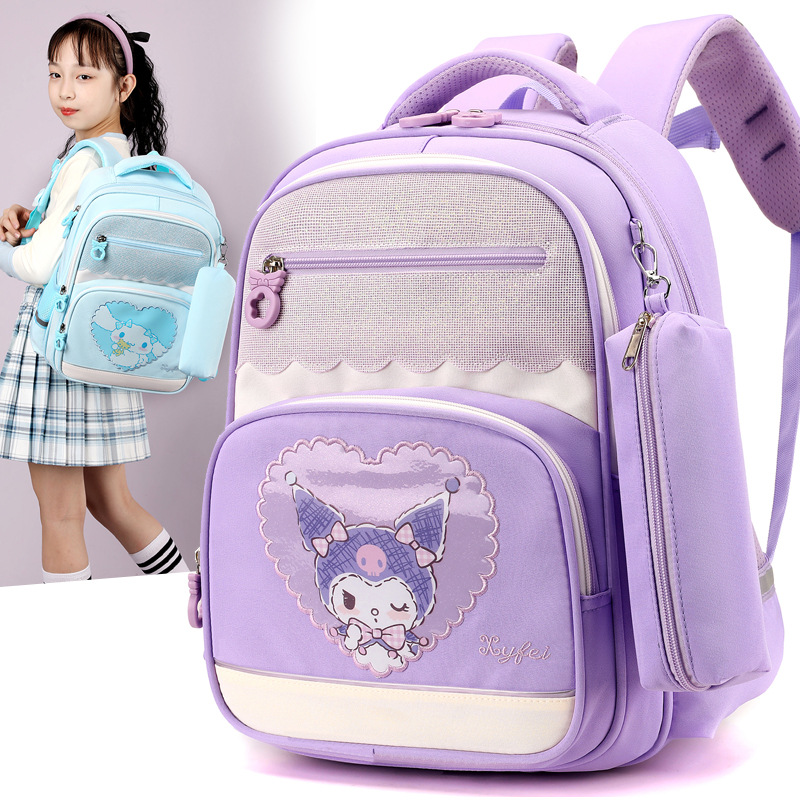 Cute children's schoolbags, fashionable girls' backpacks, cartoon-printed small backpacks for first graders and kindergartens full figure