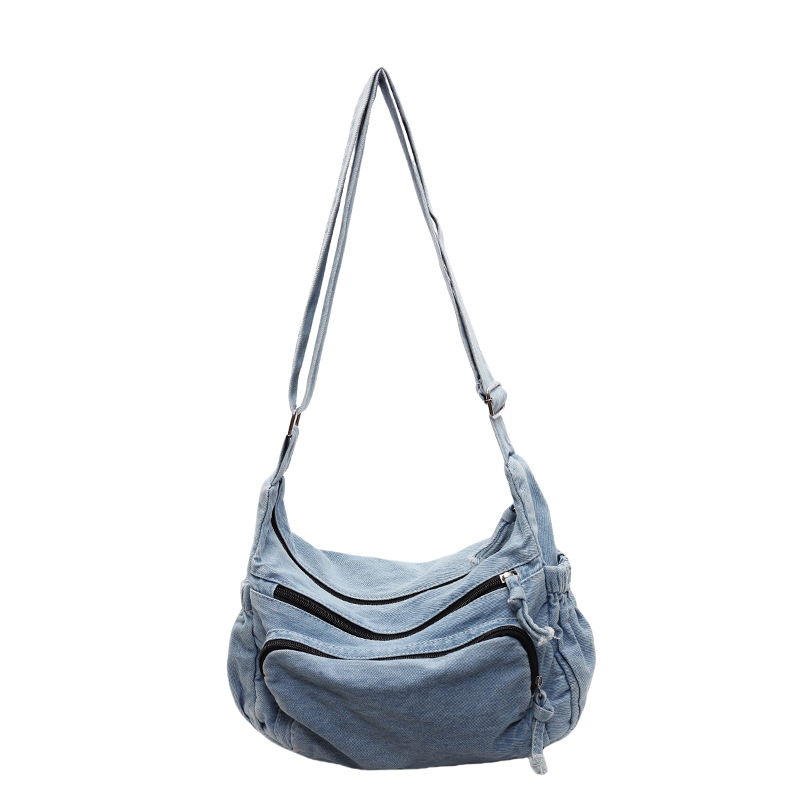 New versatile crossbody bag, autumn and winter retro denim multi-shoulder bag, casual, lightweight and large-capacity bag Item Picture