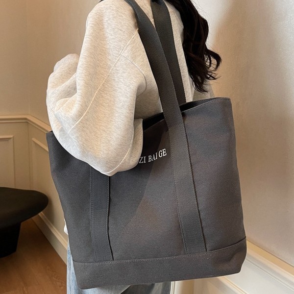 High-end, large-capacity tote bag, canvas bag, Spring/Summer 2025 new style, single-shoulder bag, versatile handbag details Picture