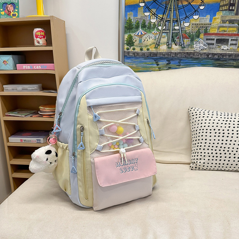 Junior high school schoolbags, boys' backpacks, girls' outdoor travel lightweight, large-capacity backpacks for primary and middle school students, new styles for high school students details Picture