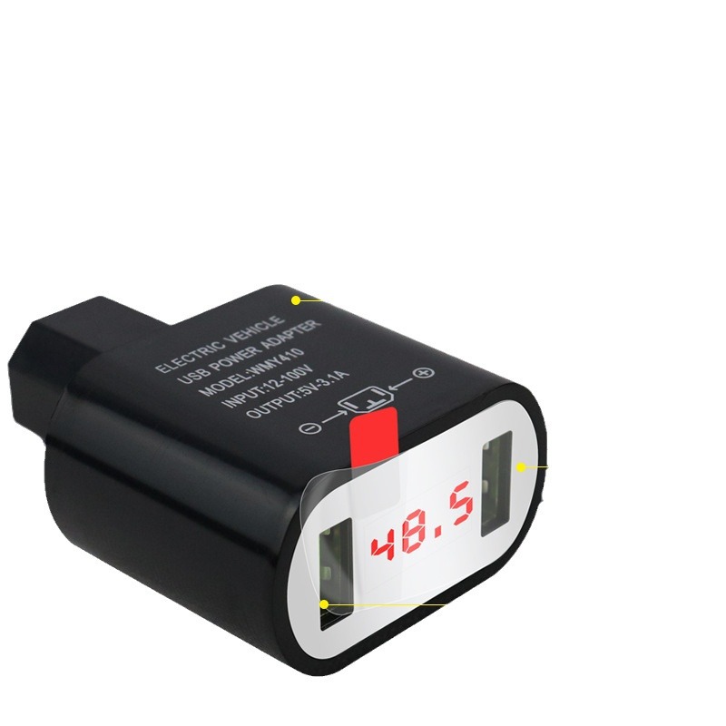 12-100V electric vehicle mobile phone charger, battery, on-board intelligent super fast charging with digital display, factory direct supply Item Picture