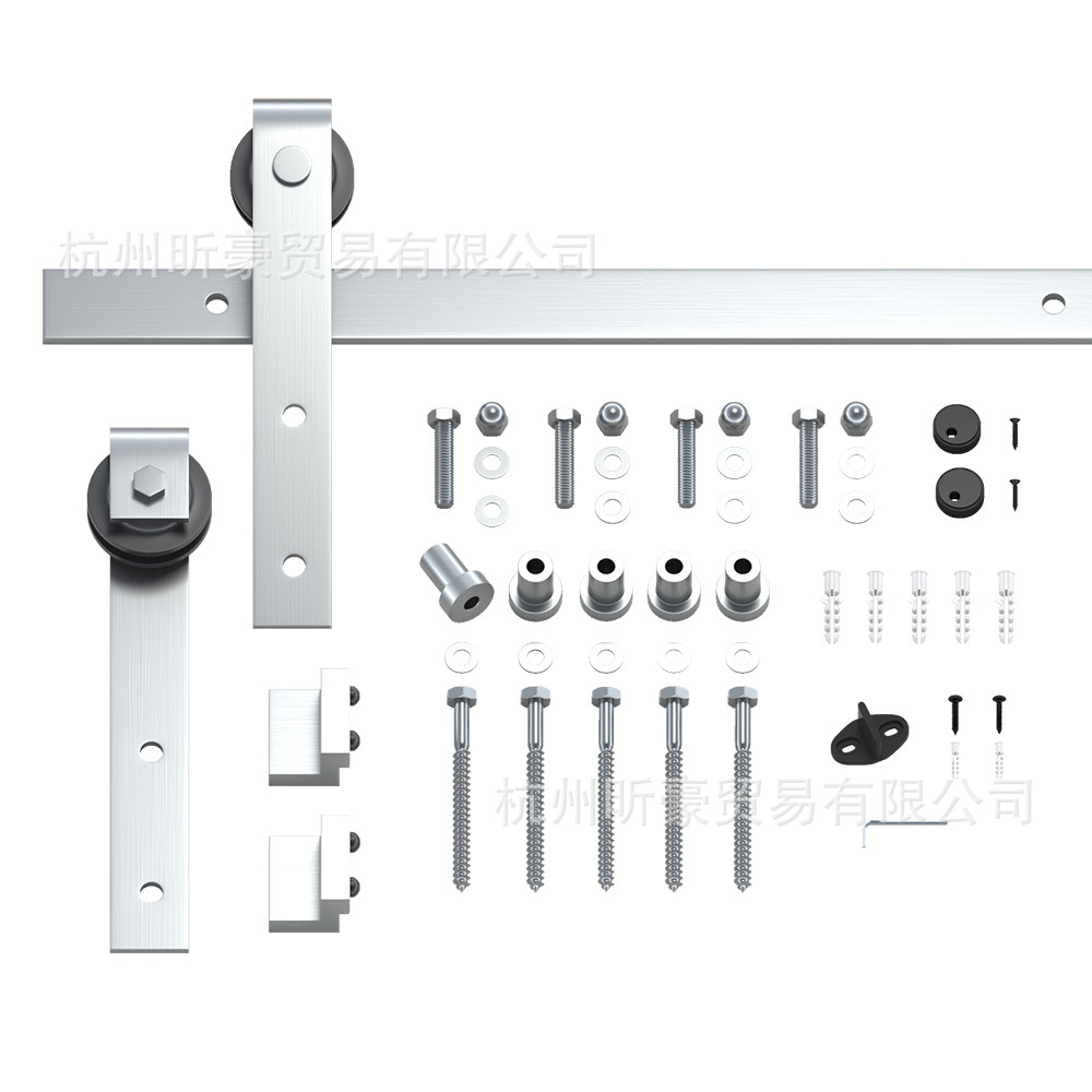 Direct sales of stainless steel classic barn door hanging rail J-type American-style sliding door hardware from the manufacturer Item Picture