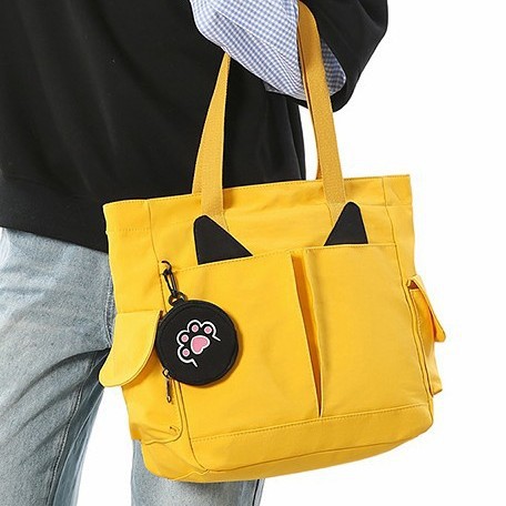 Casual women's 2025 new style cartoon cat bag, single-shoulder bag, large-capacity tote bag, super popular crossbody handbag full figure