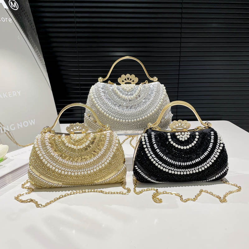 2025 New style dinner bag, cross-border women's handbag, fashionable women's bag, high-end single-shoulder bag, diamond-encrusted crossbody bag full figure