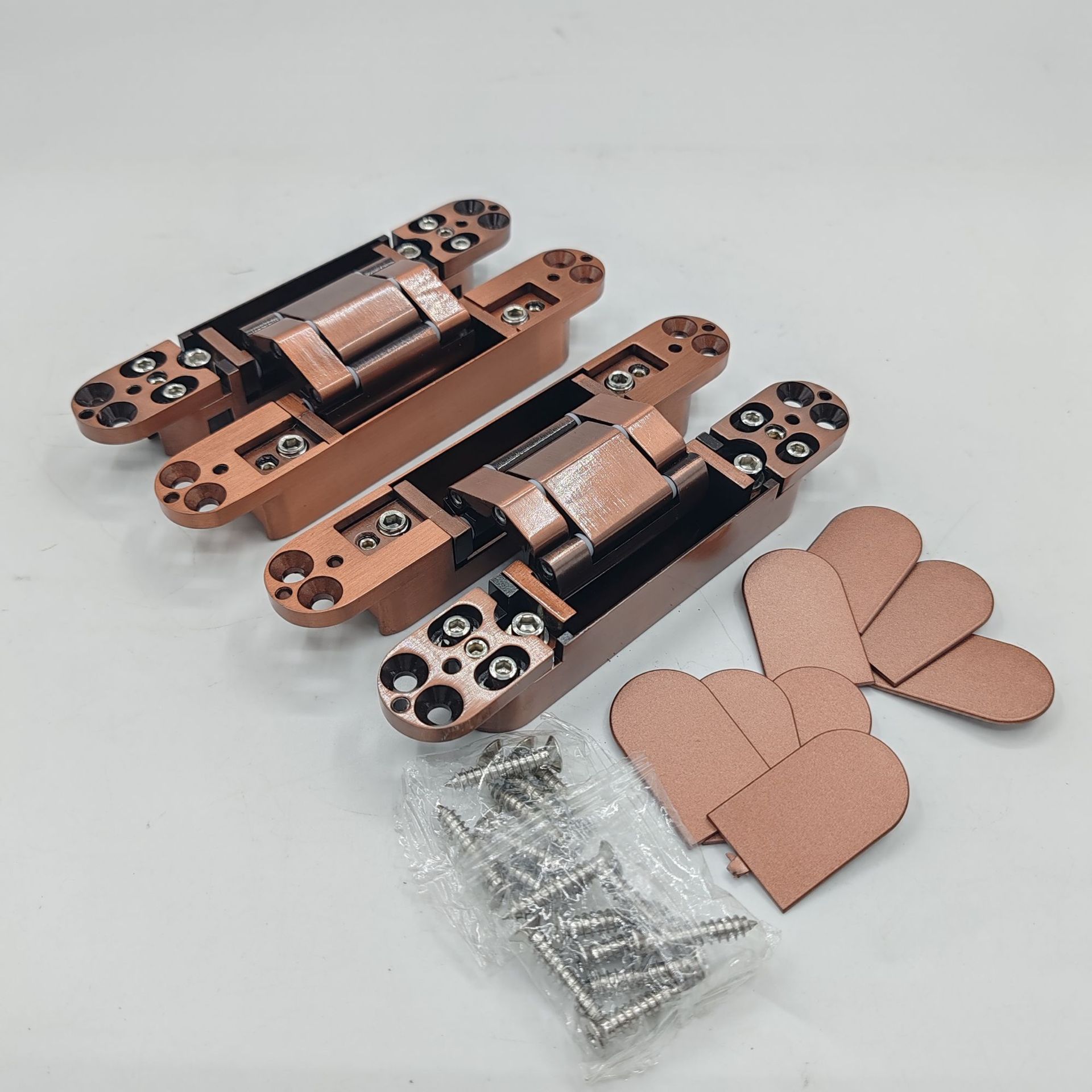 Folding door hinges, invisible door, cross top and bottom invisible new product, three-dimensional adjustable hidden hinges, concealed door hinges details Picture