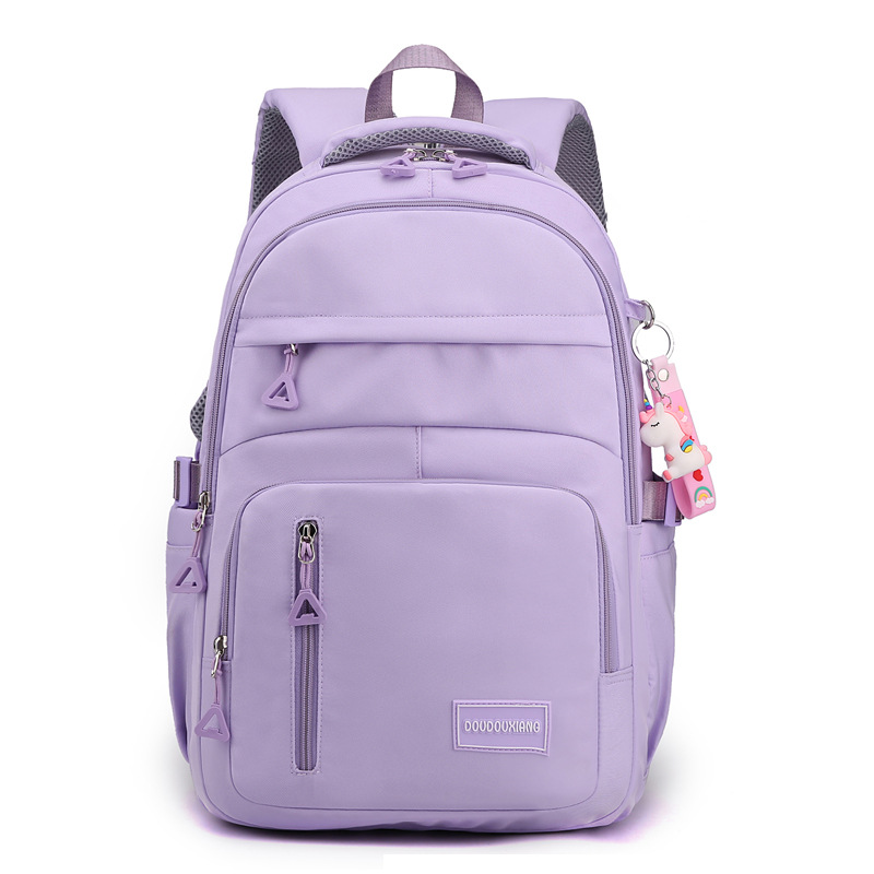 A new large-capacity schoolbag for junior and senior high school students, a high-end solid-color casual backpack for women, and a multi-layered travel bag trend Item Picture