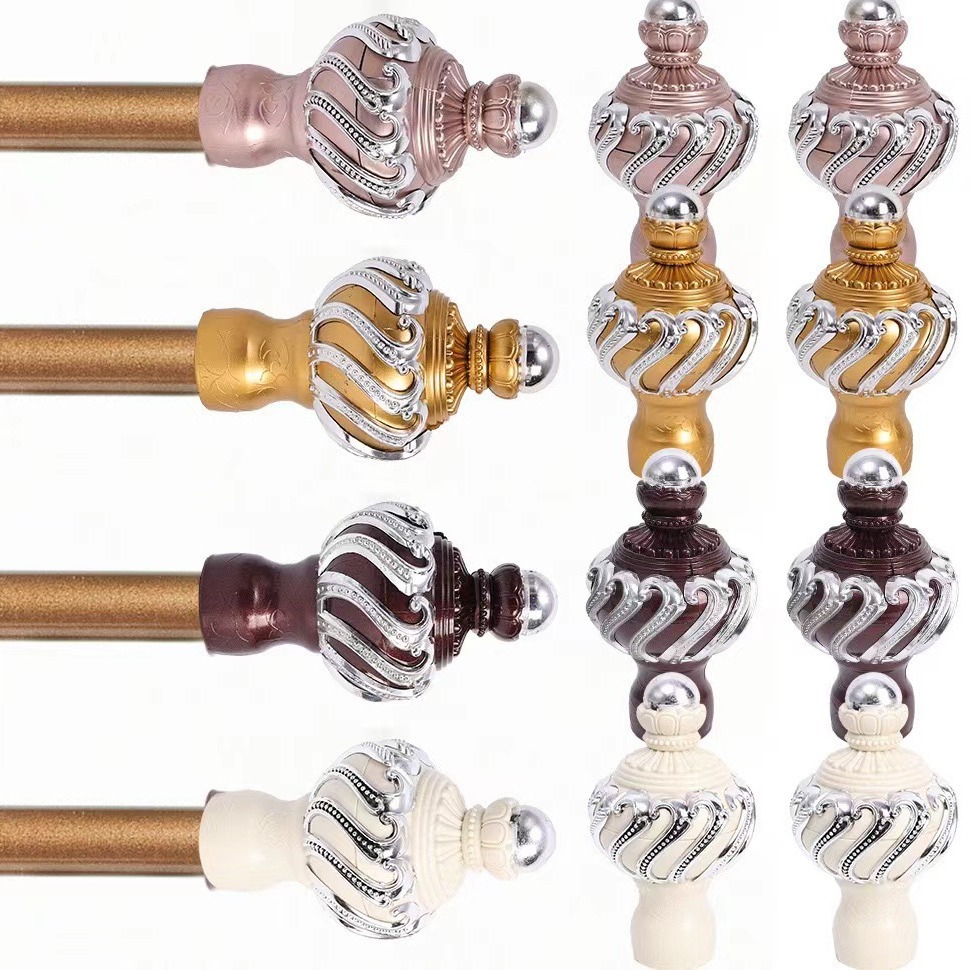 European and American spiral head curtain accessories, Roman rod decorative head, plug head, sealing sleeve head, artistic head, curtain rod decorative head details Picture