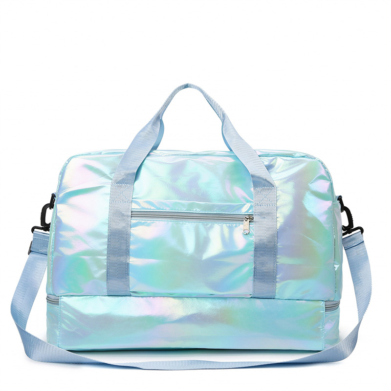 Shiny sports and fitness bag for women, 2025 new style yoga bag, large-capacity fashionable crossbody hand-carry travel bag wholesale cross Item Picture