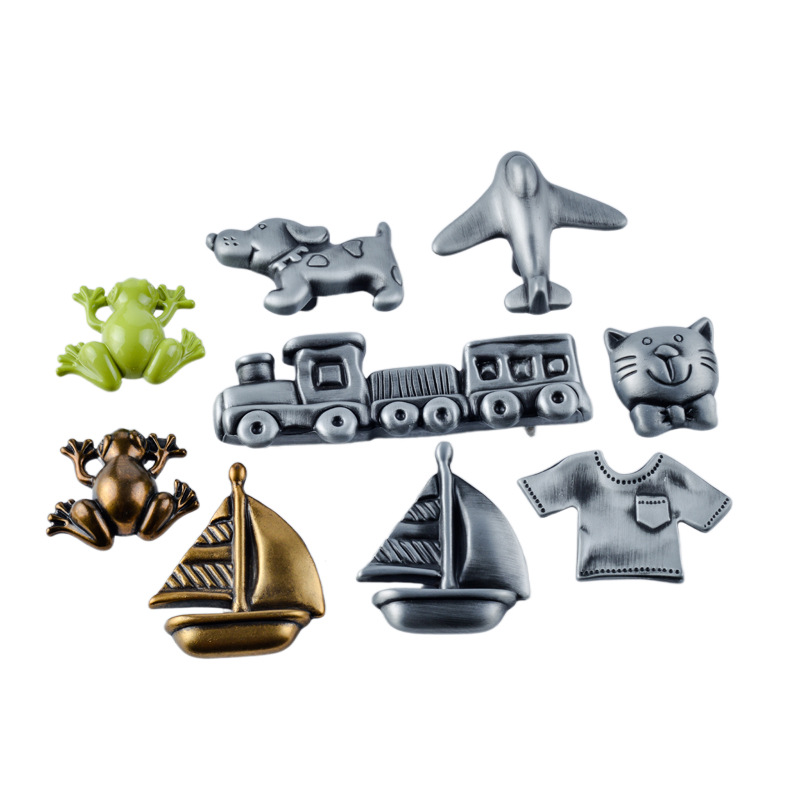 Children's room wardrobe handles, airplane, train, ship, cat, dog, frog, clothes cabinet door handles, kitchen cabinet drawer small handles Item Picture
