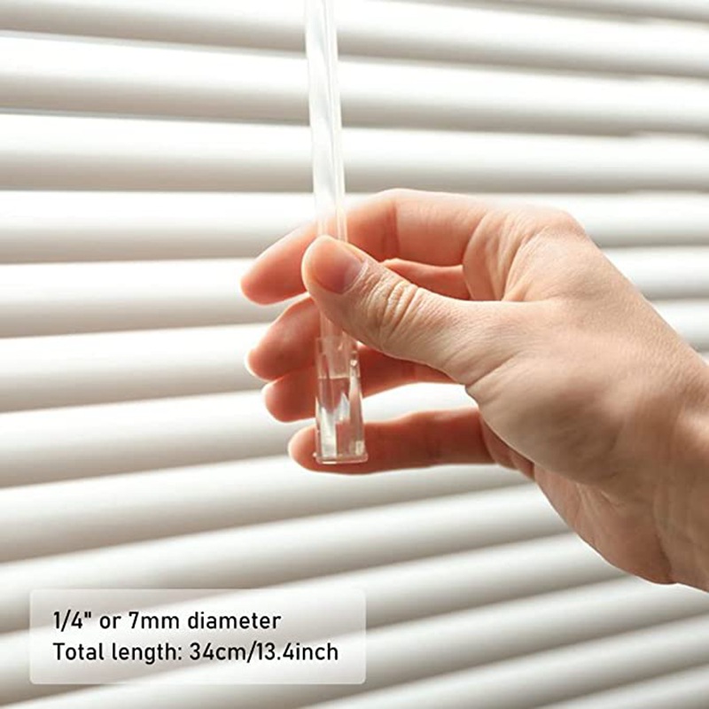 Cross-border supply 12/17/24-inch acrylic rotating rod hook handle Venetian blind rotating rod transparent rod Application Scenario