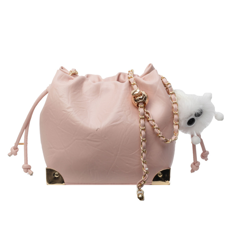 Crossbody bag for women, high-end and fashionable single-shoulder bag, 2024 new trendy ins solid color small bag, elegant bucket bag Item Picture