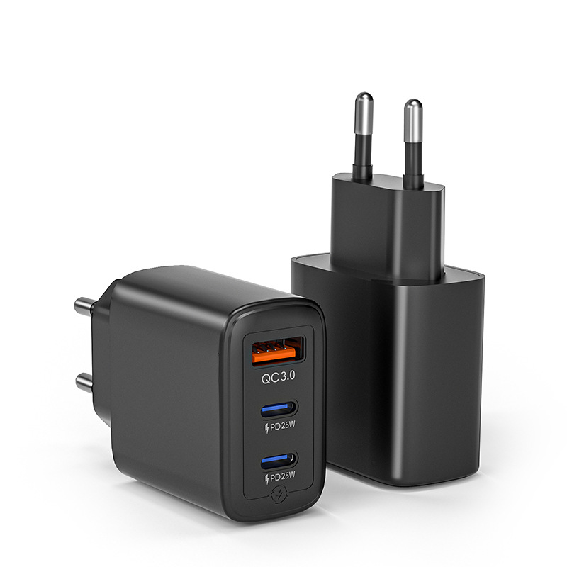 European standard multi-port 50W gallium nitride fast charger factory direct sales, suitable for European standard certified PD3.0 charger heads Item Picture