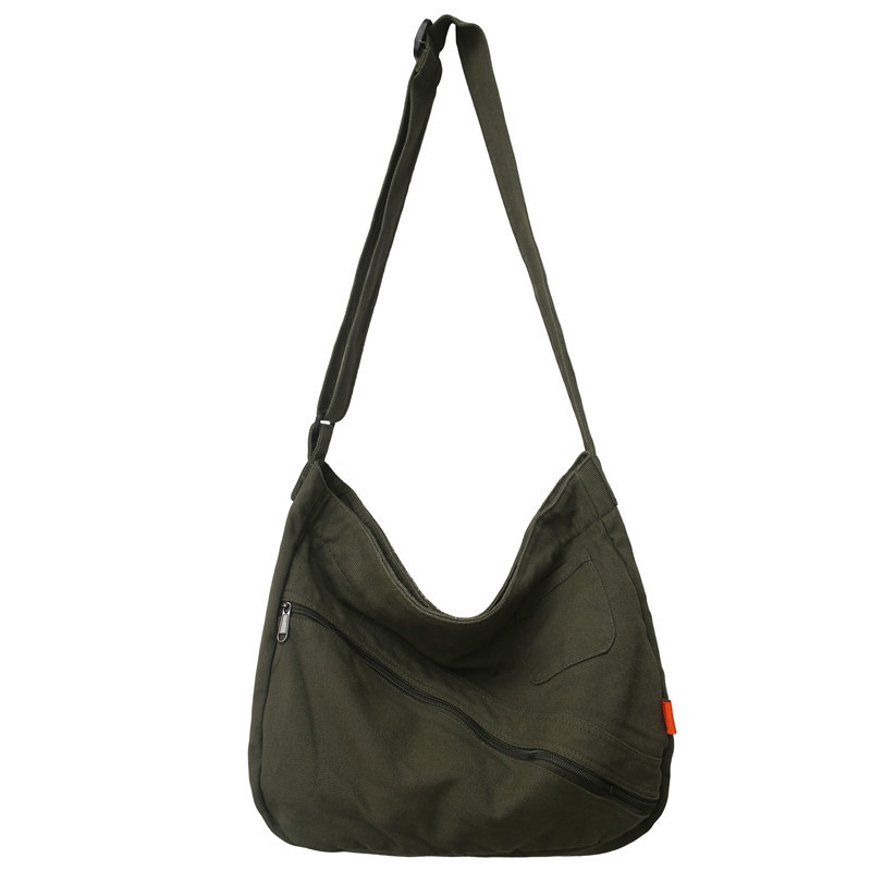 Washed canvas bag for women, 2022 new style retro postman bag, large capacity crossbody bag, college student tote bag for class Item Picture