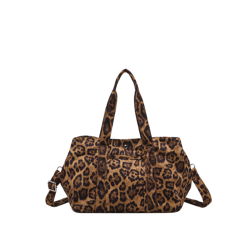 Fashionable women's bag leopard print handbag, new European and American retro women's single-shoulder armpit bag, large capacity single-shoulder bag Item Picture