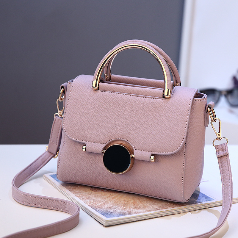Versatile women's bag 2024 New style fashionable round lock hand-held small bag, Korean style sweet single-shoulder crossbody bag, one-piece consignment Specification drawing