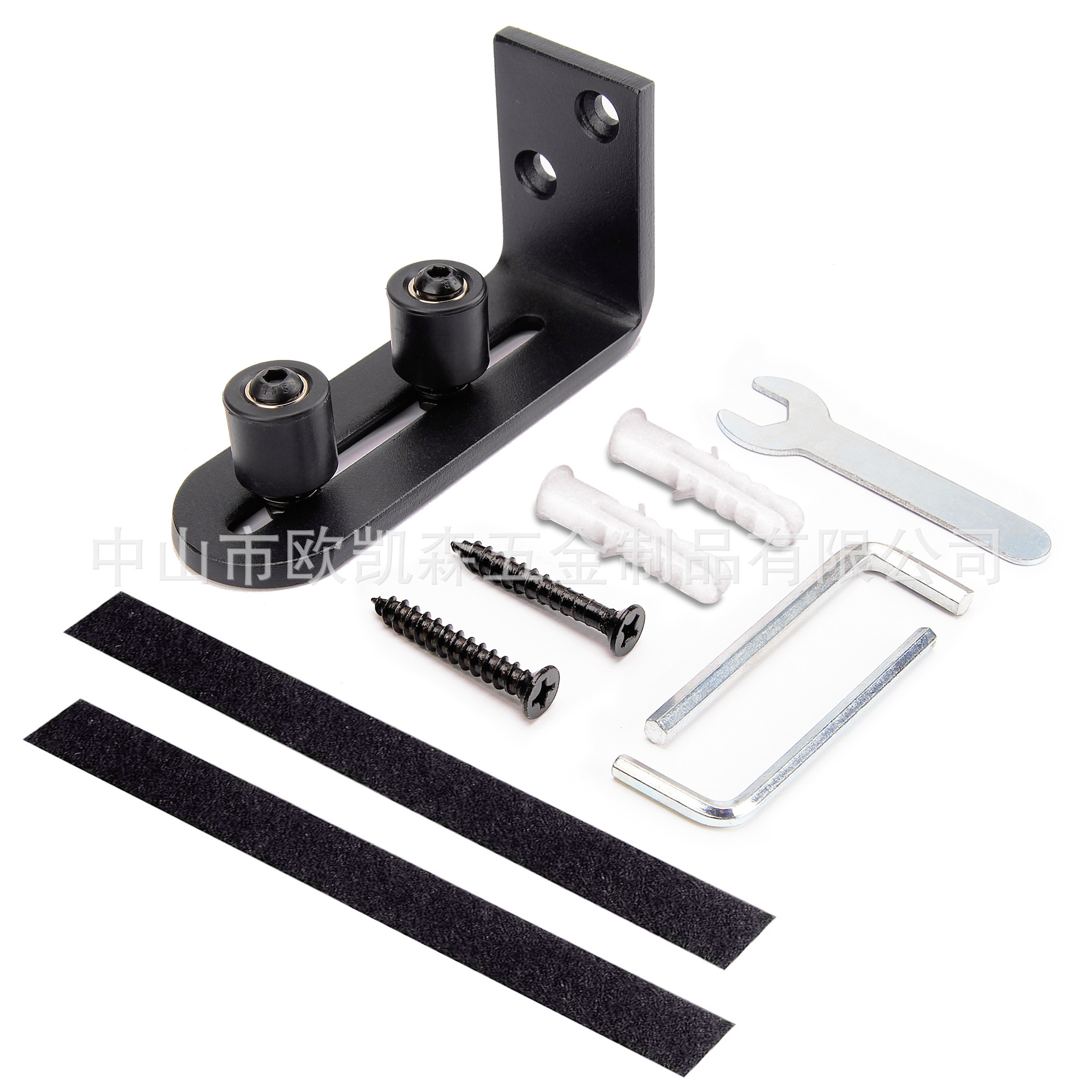 Barn door pulley anti-sway device, barn door track anti-sway device, ground guide rail, double wheels with bearings, super smooth details Picture