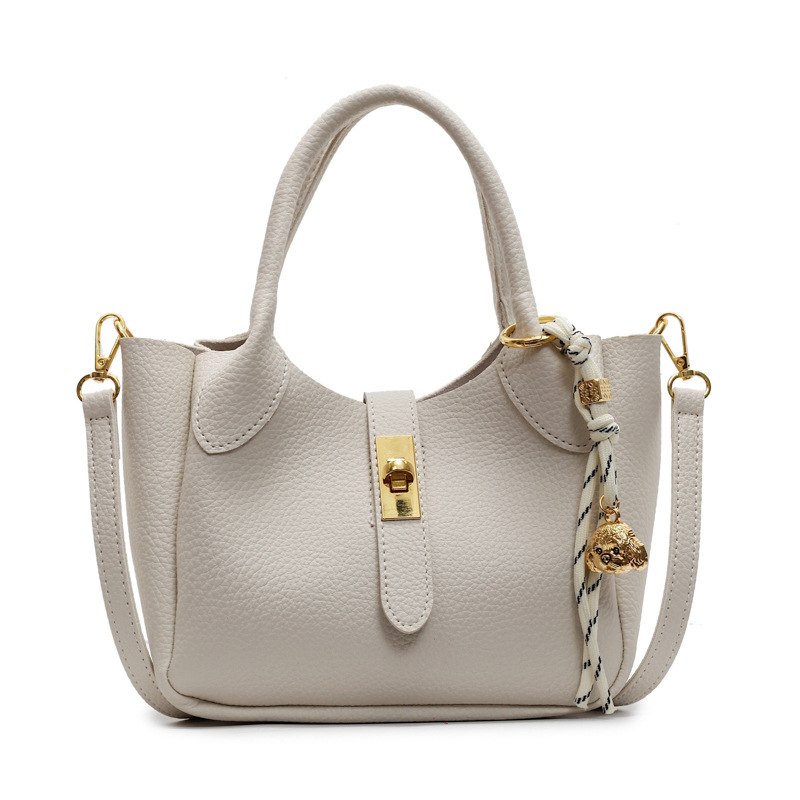 Cross-border high-end handbag for women, 2025 new trendy lychee pattern vegetable basket handbag, versatile single-shoulder crossbody bag Item Picture