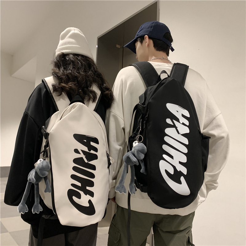 Wholesale of 2024 new minimalist men's and women's backpacks, daily outdoor backpacks, and casual school bags for middle and high school students from the source full figure