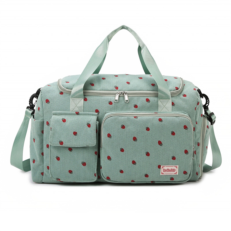 Cute printed fashionable travel bag, large-capacity independent shoe compartment, pregnant and postpartum bag, lightweight portable sports and fitness bag Item Picture