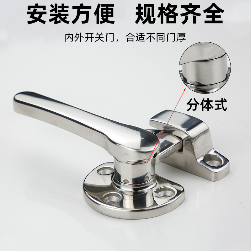 304 stainless steel soundproof door handle, new energy rotating sealed handle lock FA-624, inner and outer double door handle details Picture