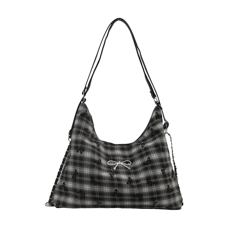 Trendy casual bag for women 2024 New style, fashionable and versatile polka dot checkered backpack, high-end and niche crossbody bag Item Picture