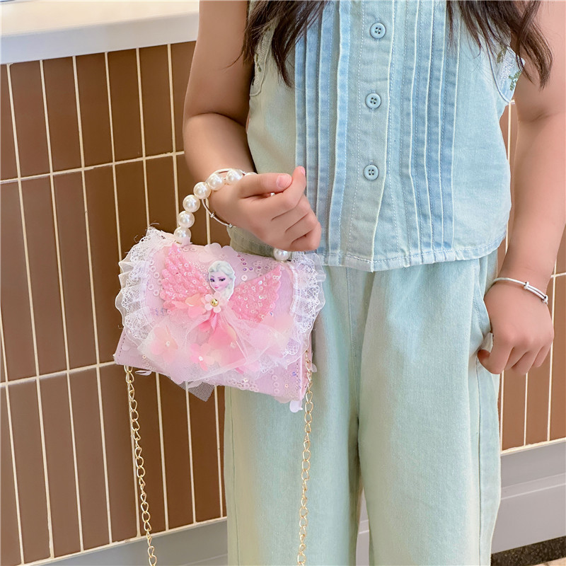 Children's bags, fashionable princess pearl handbags, cute little girl coin purtheses, stylish girls' single-shoulder crossbody bags Application Scenario