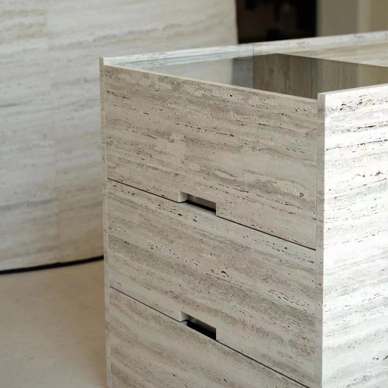 Natural marble traverstone slabs, marble island tables, dining table boards, villa background walls, entrance halls, honeycomb marble stones Application Scenario