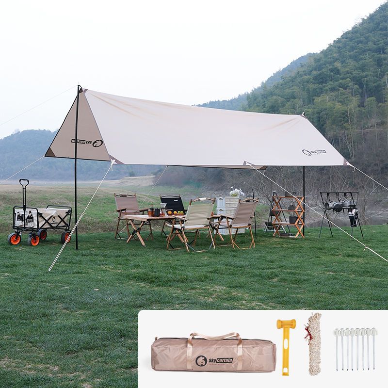 Outdoor sun protection canopy tents, camping and picnic sun protection and rain protection canopies, camping cooking cloth and sunshade canopy supplies, Sensheng details Picture