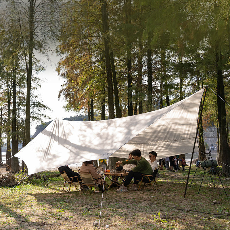 Sky tent, outdoor camping sunshade, portable picnic, rain and sun protection canopy, camping Black Xiru details Picture