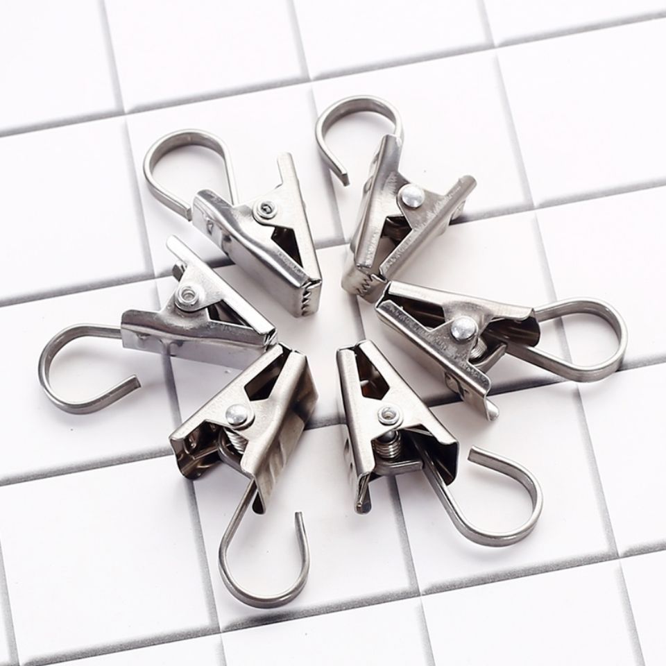 Factory direct sales of 430 stainless steel flat hook curtain clips, bath curtain clips, metal hanging hook curtain clips Application Scenario