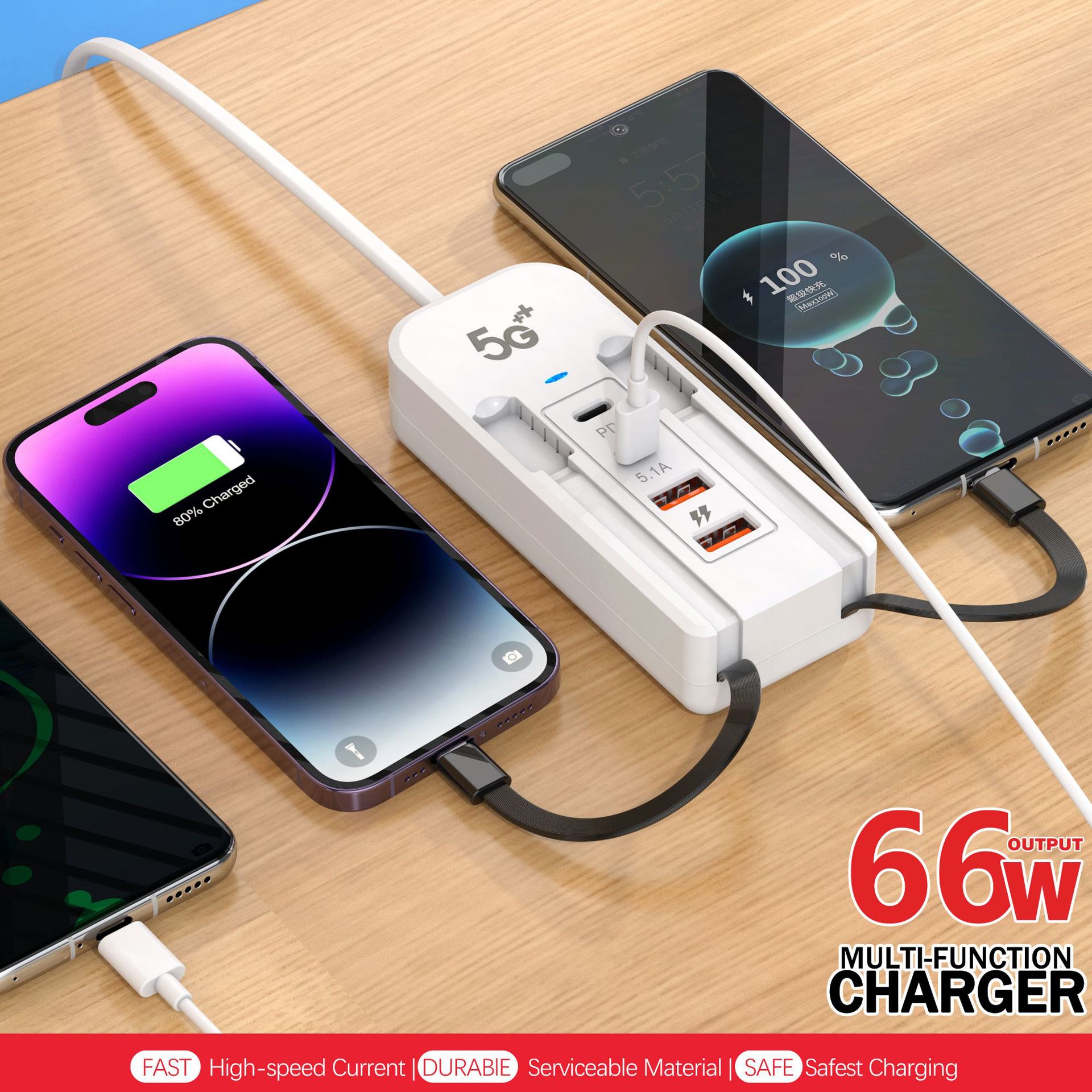 The new power strip charger is suitable for the type-c dual USB 4-port socket of the multi-port charger for iphones Specification drawing