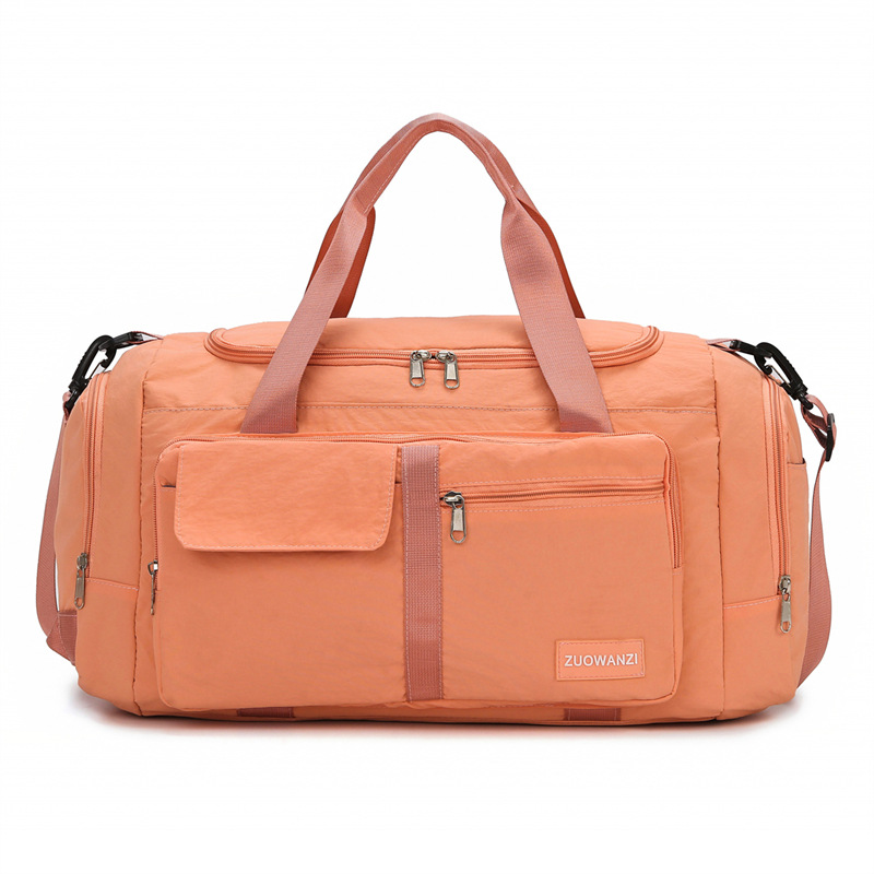 Cross-border travel bags, foldable large-capacity fitness bags, portable short-distance travel storage luggage bags that can be carried on both shoulders Item Picture