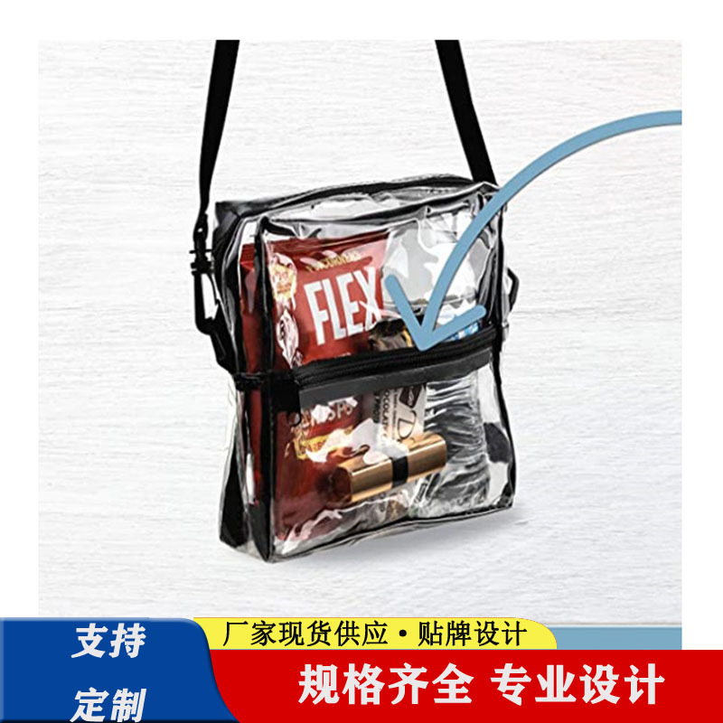 Cross-border Amazon single-shoulder crossbody travel shopping bag, horizontal wallet, clear lunch box, handbag processing and customization Specification drawing