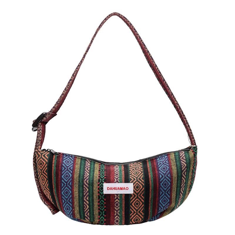 Large-capacity canvas bag for women, 2025 new style versatile ethnic bestseller, single-shoulder crossbody bag, commuting dumpling bag Item Picture