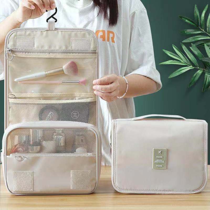 Korean-style simple makeup bag, bathroom sealed hook portable storage bag, large-capacity waterproof travel toiletry storage bag details Picture