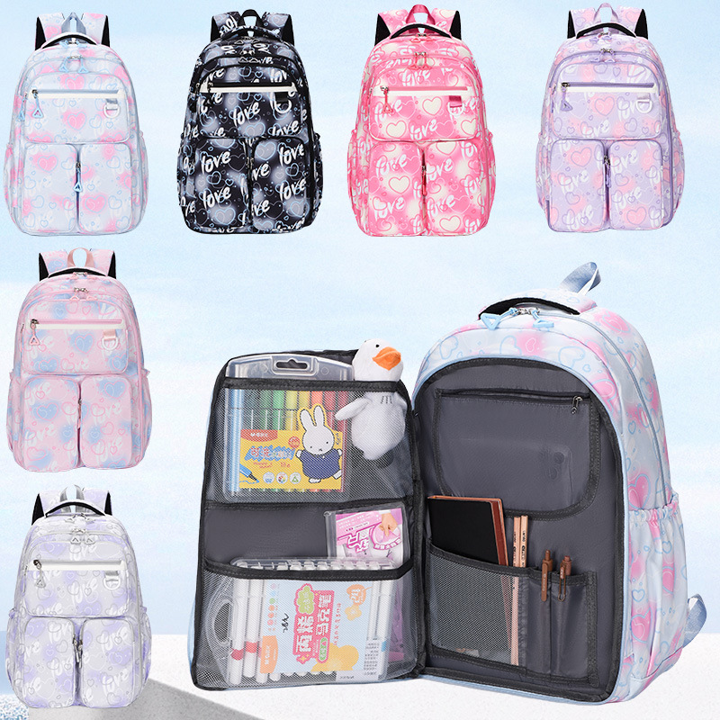 Refrigerator-style door student schoolbag for women, lightweight, large-capacity, lightweight, dreamy backpack, fashionable storage letter backpack full figure