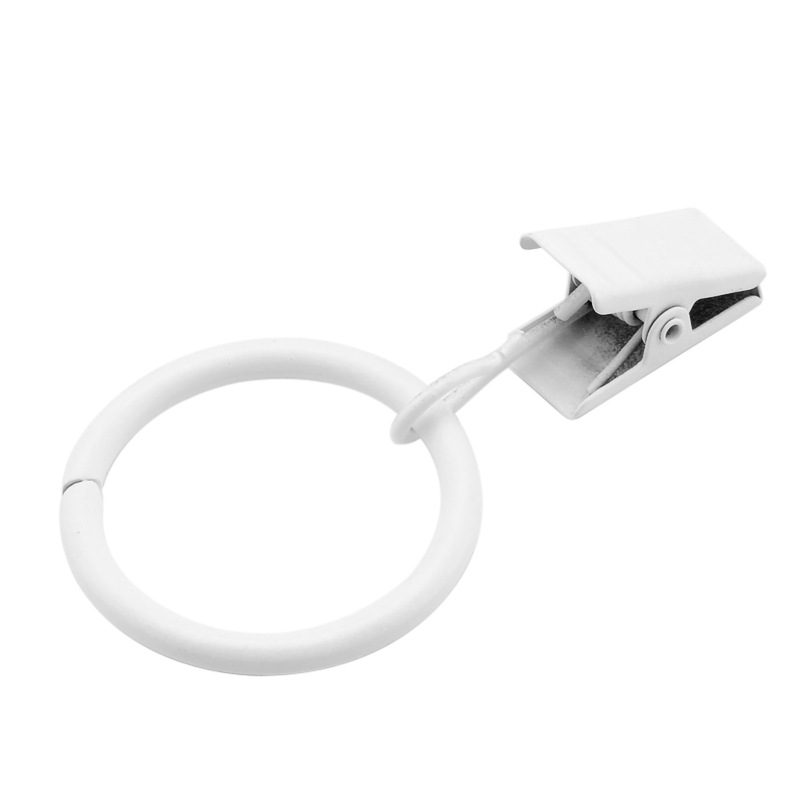Cross-border sales of painted white curtain ring clips, indoor curtain hanging rings for home use, and multi-sized hanging curtain buckles full figure