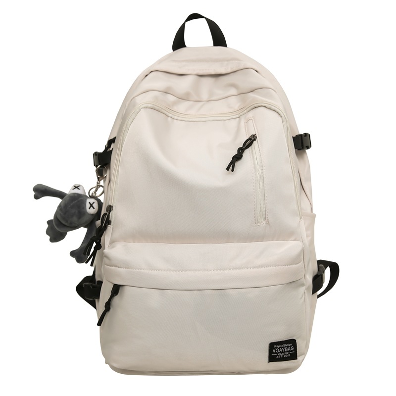 Outdoor backpack for teenagers to reduce burden and protect the spine, large-capacity lightweight school bag, simple and casual backpack for junior high school students Item Picture