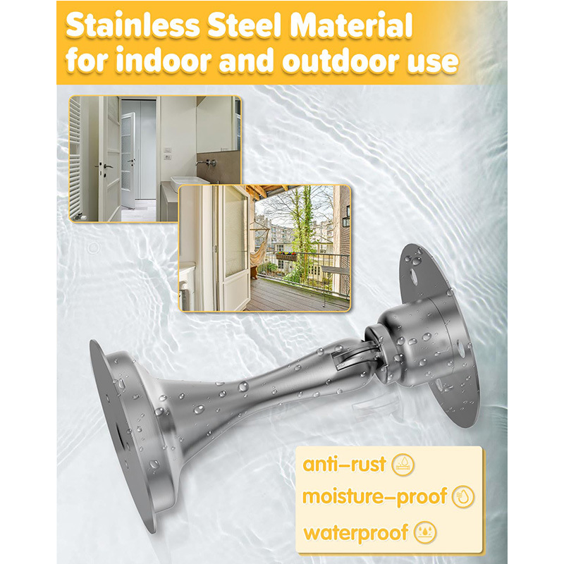 Strong magnetic stainless steel door suction without drilling, home decoration silent wall suction, anti-collision thickened black door suction, suitable for both floor and wall installation details Picture