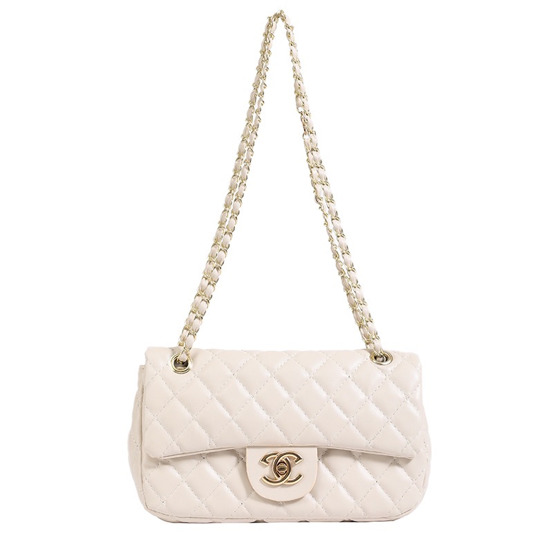 New cross-border women's bag 2023 New simple and fashionable diamond-shaped small chanel-style single-shoulder crossbody bag Small square bag Item Picture
