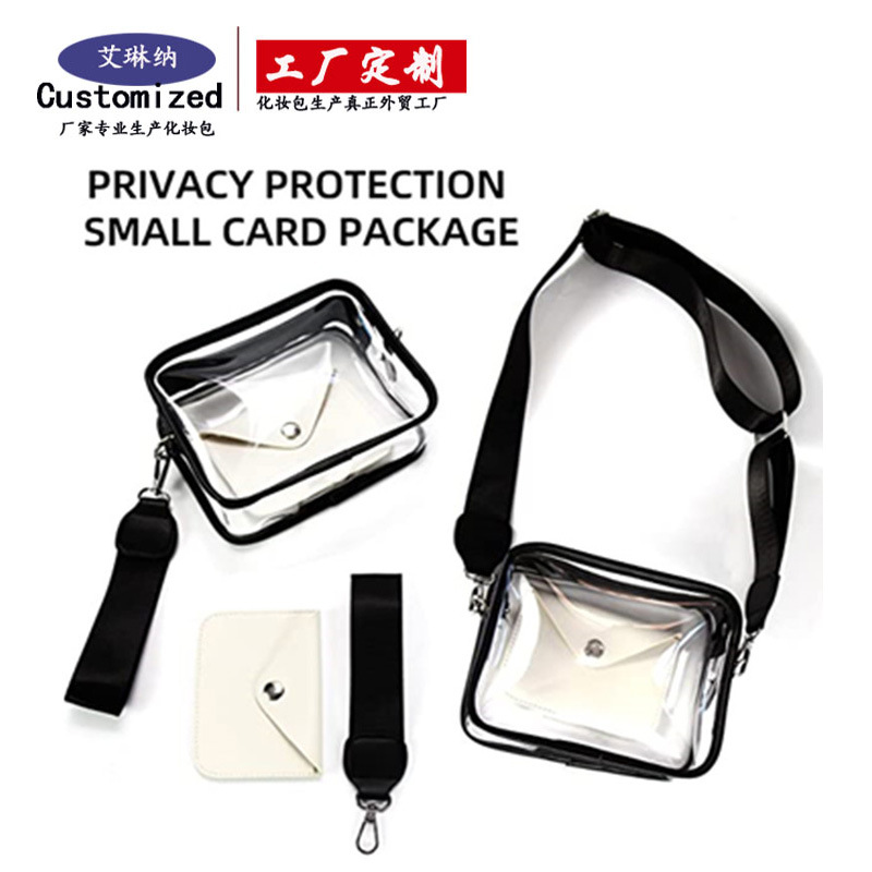 Cross-border Amazon transparent PVC crossbody bag, stadium bag, travel large-capacity storage bag processing and customization details Picture