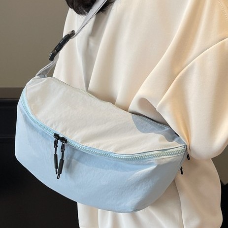 New cross-border women's chest bag for 2024 autumn/winter, single-shoulder crossbody bag, nylon street fashion storage bag, dumpling bag full figure